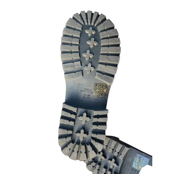 Urban Outfitters Beige Croc Embossed Combat Boots Size 6M EU 37 With Chunky Blac - Picture 5 of 7